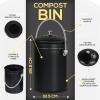 imageUtopia Kitchen Compost Bin for Kitchen Countertop  13 Gallon Compost Bucket for Kitchen with Lid  Includes 1 Spare Charcoal Filter Silver Bundle Pack of 6Black