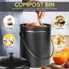imageUtopia Kitchen Compost Bin for Kitchen Countertop  13 Gallon Compost Bucket for Kitchen with Lid  Includes 1 Spare Charcoal Filter Silver Bundle Pack of 6Black