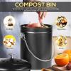 imageUtopia Kitchen Compost Bin for Kitchen Countertop  13 Gallon Compost Bucket for Kitchen with Lid  Includes 1 Spare Charcoal Filter Silver Bundle Pack of 6Black