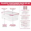 imageUtopia Kitchen Plastic Food Storage Container Set with Airtight Lids  Pack of 24 12 Containers ampamp 12 Snap Lids Reusable ampamp Leftover Food Lunch Boxes  Leak Proof Freezer ampamp Microwave SafeRed