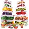 imageUtopia Kitchen Plastic Food Storage Container Set with Airtight Lids  Pack of 24 12 Containers ampamp 12 Snap Lids Reusable ampamp Leftover Food Lunch Boxes  Leak Proof Freezer ampamp Microwave SafeRed