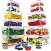 imageUtopia Kitchen Plastic Food Storage Container Set with Airtight Lids  Pack of 24 12 Containers ampamp 12 Snap Lids Reusable ampamp Leftover Food Lunch Boxes  Leak Proof Freezer ampamp Microwave SafeBlue