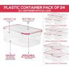 imageUtopia Kitchen Plastic Food Storage Container Set with Airtight Lids  Pack of 24 12 Containers ampamp 12 Snap Lids Reusable ampamp Leftover Food Lunch Boxes  Leak Proof Freezer ampamp Microwave SafeRed