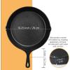 imageUtopia Kitchen Saute Fry Pan  Chefs Pan PreSeasoned Cast Iron Skillet  Frying Pan 12 Inch  Safe Grill Cookware for indoor ampamp Outdoor Use  Cast Iron Pan Black  Pack of 4Black