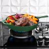 imageUtopia Kitchen Saute Fry Pan  Chefs Pan PreSeasoned Cast Iron Skillet  Frying Pan 12 Inch  Safe Grill Cookware for indoor ampamp Outdoor Use  Cast Iron Pan Black  Pack of 4Green
