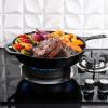 imageUtopia Kitchen Saute Fry Pan  Chefs Pan PreSeasoned Cast Iron Skillet  Frying Pan 12 Inch  Safe Grill Cookware for indoor ampamp Outdoor Use  Cast Iron Pan Black  Pack of 4Black