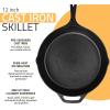 imageUtopia Kitchen Saute Fry Pan  Chefs Pan PreSeasoned Cast Iron Skillet  Frying Pan 12 Inch  Safe Grill Cookware for indoor ampamp Outdoor Use  Cast Iron Pan Black  Pack of 4Black
