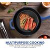 imageUtopia Kitchen Saute Fry Pan  Chefs Pan PreSeasoned Cast Iron Skillet  Frying Pan 12 Inch  Safe Grill Cookware for indoor ampamp Outdoor Use  Cast Iron Pan Black  Pack of 4Blue
