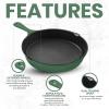 imageUtopia Kitchen Saute Fry Pan  Chefs Pan PreSeasoned Cast Iron Skillet  Frying Pan 12 Inch  Safe Grill Cookware for indoor ampamp Outdoor Use  Cast Iron Pan Black  Pack of 4Green