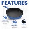 imageUtopia Kitchen Saute Fry Pan  Chefs Pan PreSeasoned Cast Iron Skillet  Frying Pan 12 Inch  Safe Grill Cookware for indoor ampamp Outdoor Use  Cast Iron Pan Black  Pack of 4Blue