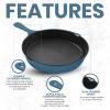 imageUtopia Kitchen Saute Fry Pan  Chefs Pan PreSeasoned Cast Iron Skillet  Frying Pan 12 Inch  Safe Grill Cookware for indoor ampamp Outdoor Use  Cast Iron Pan Black  Pack of 4Teal