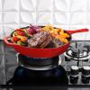imageUtopia Kitchen Saute Fry Pan  Chefs Pan PreSeasoned Cast Iron Skillet  Frying Pan 12 Inch  Safe Grill Cookware for indoor ampamp Outdoor Use  Cast Iron Pan Black  Pack of 4Red