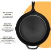 imageUtopia Kitchen Saute Fry Pan  Chefs Pan PreSeasoned Cast Iron Skillet  Frying Pan 12 Inch  Safe Grill Cookware for indoor ampamp Outdoor Use  Cast Iron Pan Black  Pack of 4Black