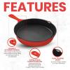 imageUtopia Kitchen Saute Fry Pan  Chefs Pan PreSeasoned Cast Iron Skillet  Frying Pan 12 Inch  Safe Grill Cookware for indoor ampamp Outdoor Use  Cast Iron Pan Black  Pack of 4Red