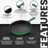 imageUtopia Kitchen Saute Fry Pan  Chefs Pan PreSeasoned Cast Iron Skillet  Frying Pan 12 Inch  Safe Grill Cookware for indoor ampamp Outdoor Use  Cast Iron Pan Black  Pack of 4Green