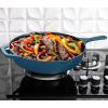 imageUtopia Kitchen Saute Fry Pan  Chefs Pan PreSeasoned Cast Iron Skillet  Frying Pan 12 Inch  Safe Grill Cookware for indoor ampamp Outdoor Use  Cast Iron Pan Black  Pack of 4Teal
