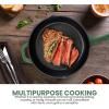 imageUtopia Kitchen Saute Fry Pan  Chefs Pan PreSeasoned Cast Iron Skillet  Frying Pan 12 Inch  Safe Grill Cookware for indoor ampamp Outdoor Use  Cast Iron Pan Black  Pack of 4Green