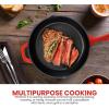 imageUtopia Kitchen Saute Fry Pan  Chefs Pan PreSeasoned Cast Iron Skillet  Frying Pan 12 Inch  Safe Grill Cookware for indoor ampamp Outdoor Use  Cast Iron Pan Black  Pack of 4Red