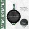 imageUtopia Kitchen Saute Fry Pan  Chefs Pan PreSeasoned Cast Iron Skillet  Frying Pan 12 Inch  Safe Grill Cookware for indoor ampamp Outdoor Use  Cast Iron Pan Black  Pack of 4Green