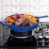 imageUtopia Kitchen Saute Fry Pan  Chefs Pan PreSeasoned Cast Iron Skillet  Frying Pan 12 Inch  Safe Grill Cookware for indoor ampamp Outdoor Use  Cast Iron Pan Black  Pack of 4Blue
