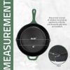 imageUtopia Kitchen Saute Fry Pan  Chefs Pan PreSeasoned Cast Iron Skillet  Frying Pan 12 Inch  Safe Grill Cookware for indoor ampamp Outdoor Use  Cast Iron Pan Black  Pack of 4Green
