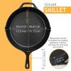 imageUtopia Kitchen Saute Fry Pan  Chefs Pan PreSeasoned Cast Iron Skillet  Frying Pan 12 Inch  Safe Grill Cookware for indoor ampamp Outdoor Use  Cast Iron Pan Black  Pack of 4Black