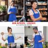 imageUtopia Kitchen 10 Pack Bib Apron Adjustable with 2 Pockets Water and Oil Resistant Cooking Kitchen Chef Apron for Women MenBlue