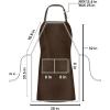 imageUtopia Kitchen 10 Pack Bib Apron Adjustable with 2 Pockets Water and Oil Resistant Cooking Kitchen Chef Apron for Women MenBrown