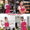 imageUtopia Kitchen 10 Pack Bib Apron Adjustable with 2 Pockets Water and Oil Resistant Cooking Kitchen Chef Apron for Women MenPink
