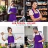 imageUtopia Kitchen 10 Pack Bib Apron Adjustable with 2 Pockets Water and Oil Resistant Cooking Kitchen Chef Apron for Women MenPurple