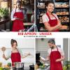 imageUtopia Kitchen 10 Pack Bib Apron Adjustable with 2 Pockets Water and Oil Resistant Cooking Kitchen Chef Apron for Women MenRed