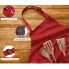 imageUtopia Kitchen 10 Pack Bib Apron Adjustable with 2 Pockets Water and Oil Resistant Cooking Kitchen Chef Apron for Women MenRed