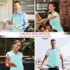imageUtopia Kitchen 2 Pack Bib Apron Adjustable with 2 Pockets Water and Oil Resistant Cooking Kitchen Chef Apron for Women MenAqua
