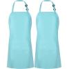imageUtopia Kitchen 2 Pack Bib Apron Adjustable with 2 Pockets Water and Oil Resistant Cooking Kitchen Chef Apron for Women MenAqua