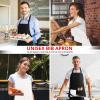imageUtopia Kitchen 2 Pack Bib Apron Adjustable with 2 Pockets Water and Oil Resistant Cooking Kitchen Chef Apron for Women MenBlack  White