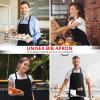 imageUtopia Kitchen 2 Pack Bib Apron Adjustable with 2 Pockets Water and Oil Resistant Cooking Kitchen Chef Apron for Women MenBlack