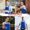 imageUtopia Kitchen 2 Pack Bib Apron Adjustable with 2 Pockets Water and Oil Resistant Cooking Kitchen Chef Apron for Women MenBlue
