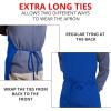 imageUtopia Kitchen 2 Pack Bib Apron Adjustable with 2 Pockets Water and Oil Resistant Cooking Kitchen Chef Apron for Women MenBlue Solid  Stripe