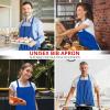 imageUtopia Kitchen 2 Pack Bib Apron Adjustable with 2 Pockets Water and Oil Resistant Cooking Kitchen Chef Apron for Women MenBlue Solid  Stripe