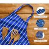 imageUtopia Kitchen 2 Pack Bib Apron Adjustable with 2 Pockets Water and Oil Resistant Cooking Kitchen Chef Apron for Women MenBlue Stripes