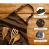 imageUtopia Kitchen 2 Pack Bib Apron Adjustable with 2 Pockets Water and Oil Resistant Cooking Kitchen Chef Apron for Women MenBrown