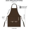 imageUtopia Kitchen 2 Pack Bib Apron Adjustable with 2 Pockets Water and Oil Resistant Cooking Kitchen Chef Apron for Women MenBrown