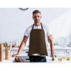 imageUtopia Kitchen 2 Pack Bib Apron Adjustable with 2 Pockets Water and Oil Resistant Cooking Kitchen Chef Apron for Women MenBrown