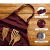 imageUtopia Kitchen 2 Pack Bib Apron Adjustable with 2 Pockets Water and Oil Resistant Cooking Kitchen Chef Apron for Women MenBurgundy
