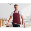imageUtopia Kitchen 2 Pack Bib Apron Adjustable with 2 Pockets Water and Oil Resistant Cooking Kitchen Chef Apron for Women MenBurgundy