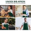 imageUtopia Kitchen 2 Pack Bib Apron Adjustable with 2 Pockets Water and Oil Resistant Cooking Kitchen Chef Apron for Women MenGreen