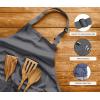 imageUtopia Kitchen 2 Pack Bib Apron Adjustable with 2 Pockets Water and Oil Resistant Cooking Kitchen Chef Apron for Women MenGrey