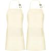 imageUtopia Kitchen 2 Pack Bib Apron Adjustable with 2 Pockets Water and Oil Resistant Cooking Kitchen Chef Apron for Women MenIvory
