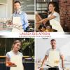 imageUtopia Kitchen 2 Pack Bib Apron Adjustable with 2 Pockets Water and Oil Resistant Cooking Kitchen Chef Apron for Women MenIvory