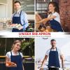 imageUtopia Kitchen 2 Pack Bib Apron Adjustable with 2 Pockets Water and Oil Resistant Cooking Kitchen Chef Apron for Women MenNavy